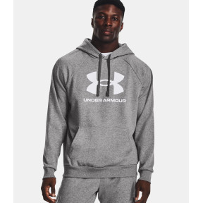 UA Rival Logo Fleece-Hoodie Herren - Grau meliert / Weiß - Under Armour