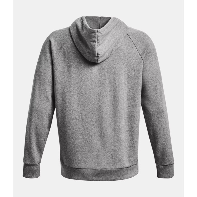 Hoodie polaire homme UA Rival Logo - Gris Chiné / Blanc - Under Armour