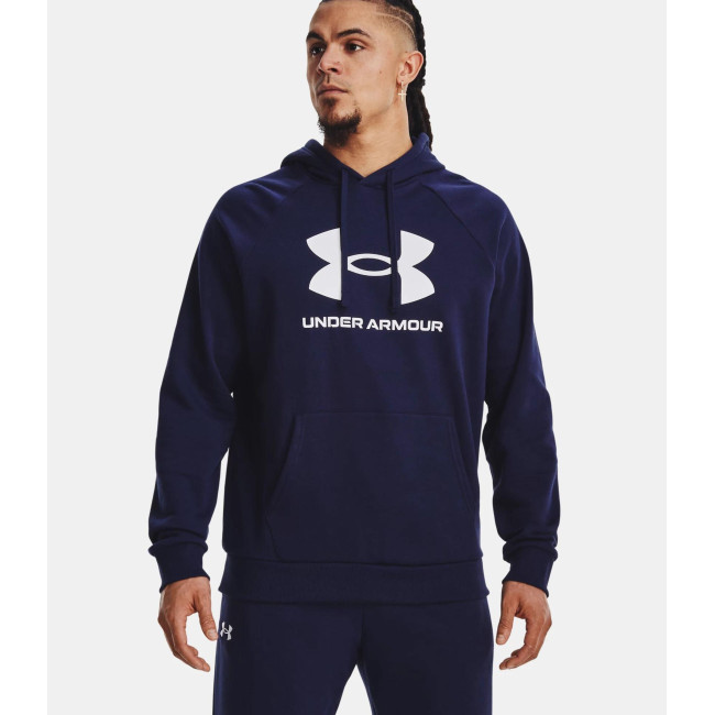 Hoodie polaire homme UA Rival Logo - Bleu Marine - Under Armour