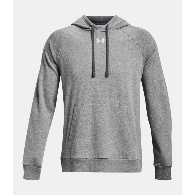 Hoodie polarowa męska UA Rival - Szara Melanż / Biała - Under Armour