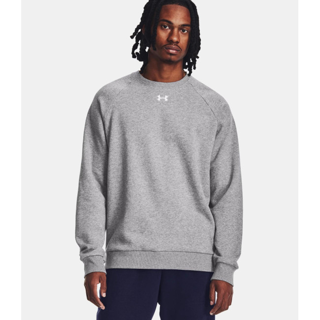 UA Rival Fleece-Oberteil für Herren - Grau meliert / Weiß - Under Armour
