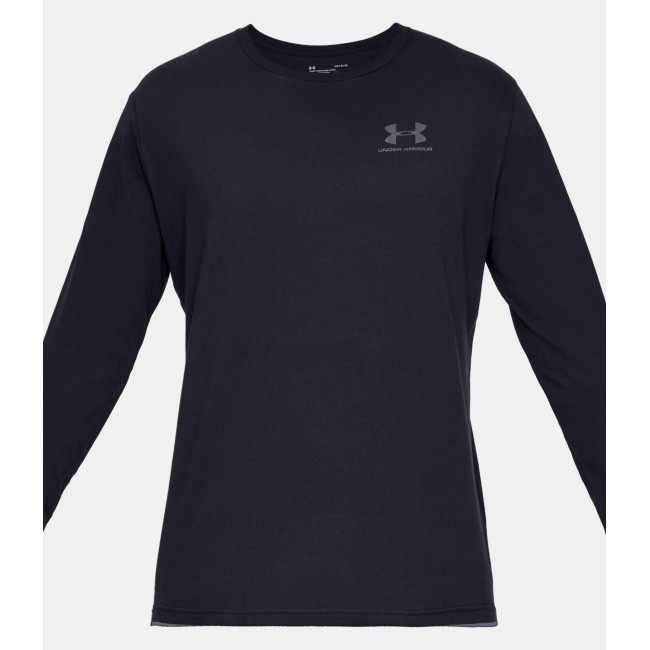 Longsleeve UA Sportstyle logo linkerborst - Zwart - Under Armour