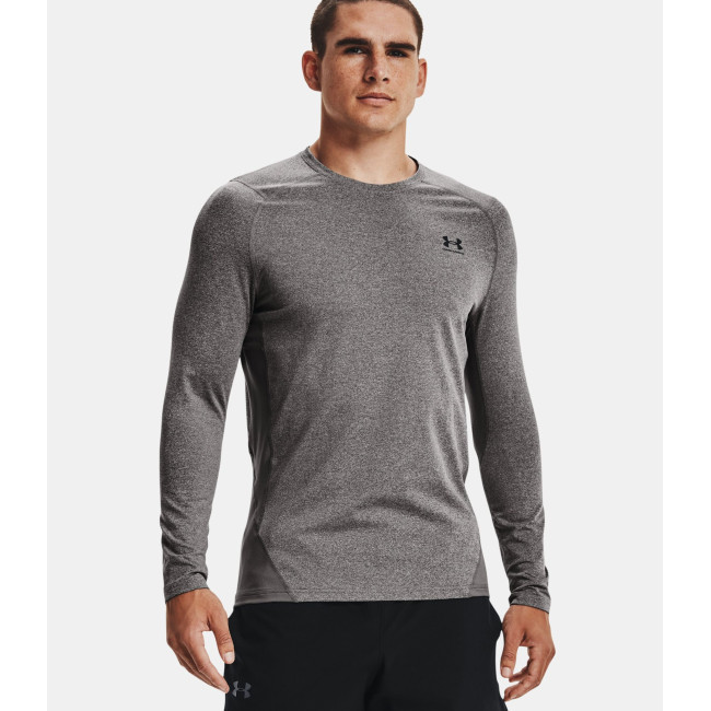 Haut à col ras du cou ajusté ColdGear® Armour pour homme - Gris Charbon / Noir - Under Armour