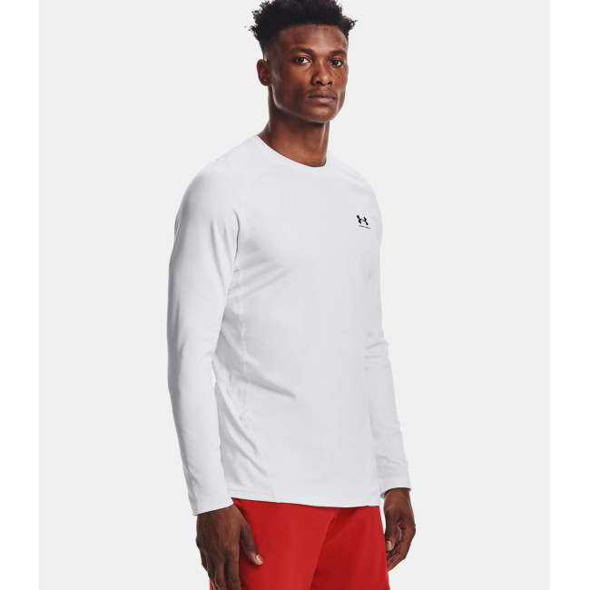 Dopasowana koszulka z wysokim kołnierzem ColdGear® Armour dla mężczyzn - Biały - Under Armour