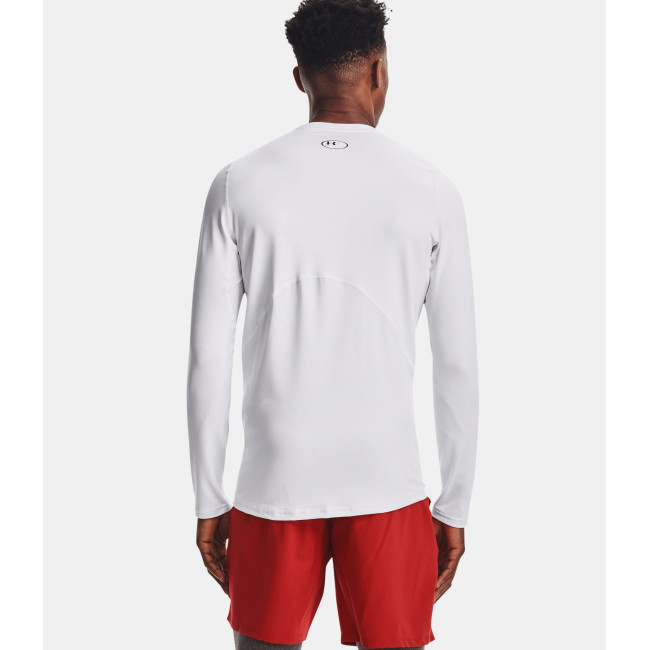 Enganliegendes ColdGear® Armour Rundhals-Oberteil für Herren - Weiß - Under Armour
