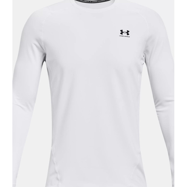 Haut à col ras du cou ajusté ColdGear® Armour pour homme - Blanc - Under Armour