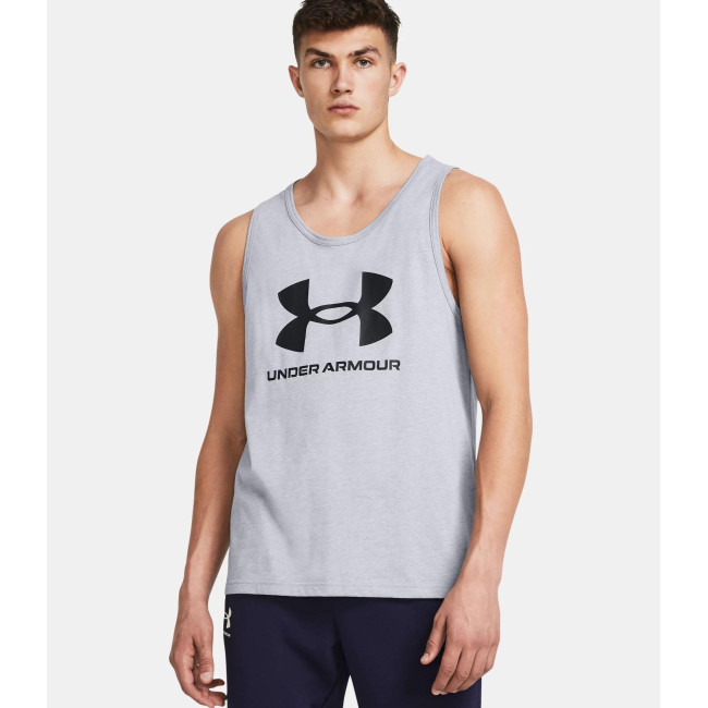 Koszulka bez rękawów męska UA Sportstyle Logo - Stalowa - Under Armour