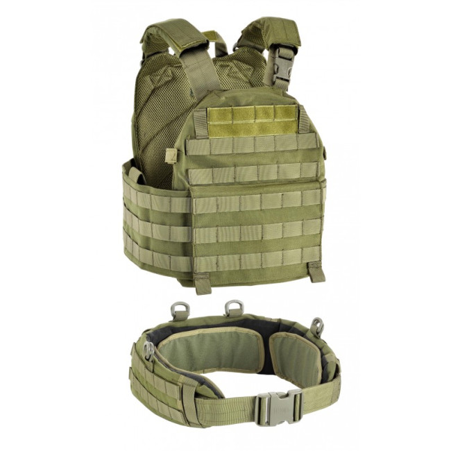 Gilet de combat porte plaque / ceinturon MOLLE Vert OD - Defcon 5