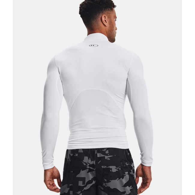 Kompresyjna koszulka bazowa z wysokim kołnierzem ColdGear® Armour męska - Biała - Under Armour