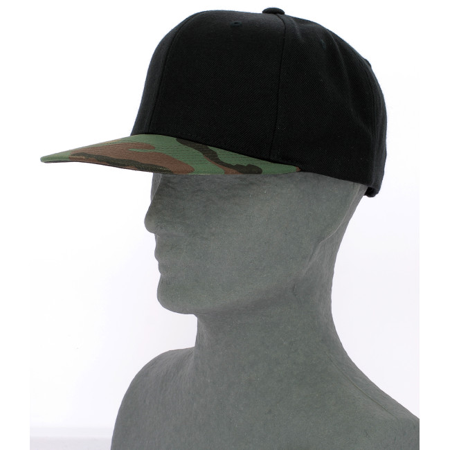 Casquette Classic Snapback 2-Tone Camo noir/camo vert - Flexfit