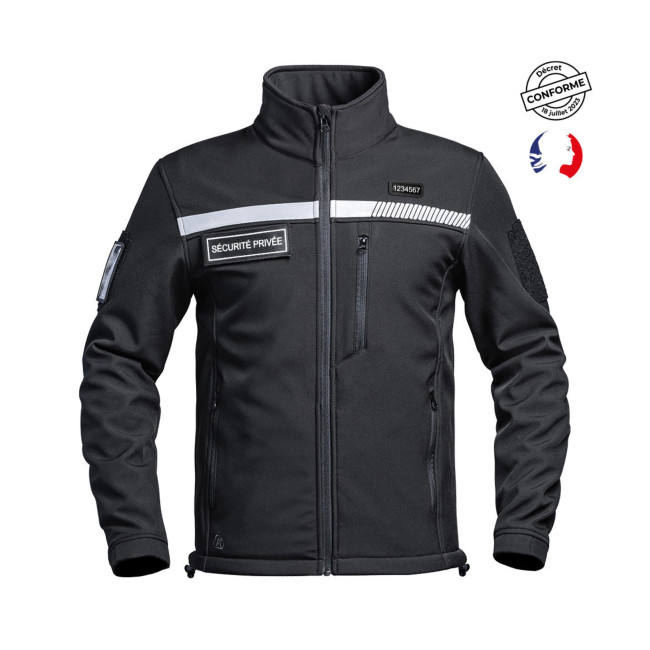 Kurtka Softshell Sécu-One HV-TAPE Ochrona Prywatna Czarna - A10 Equipment