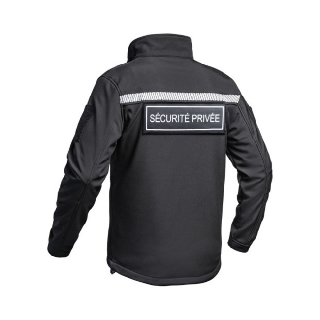 Veste Softshell Sécu-One HV-TAPE Sécurité Privée Noir - A10 Equipment