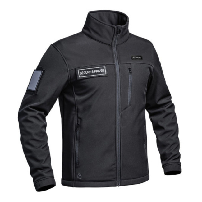 Veste Softshell Sécu-One FLAP Sécurité Privée Noir - A10 Equipment