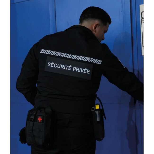 Softshell Particuliere Beveiliging met HV band Zwart - Safetek by GK