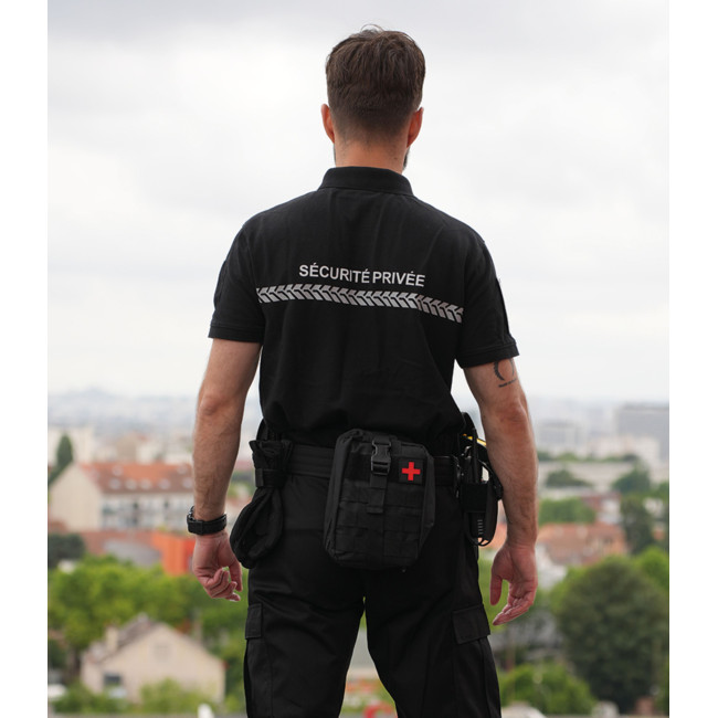 Polo krótki rękaw Ochrona prywatna czarny - Safetek by GK