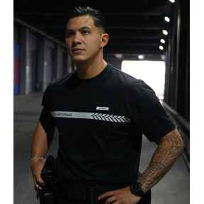 T-shirt 210g opschriften en band Particuliere Beveiliging Zwart - Safetek by GK