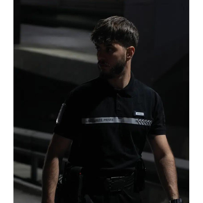 Polo krótki rękaw Ochrona prywatna czarna - Safetek by GK