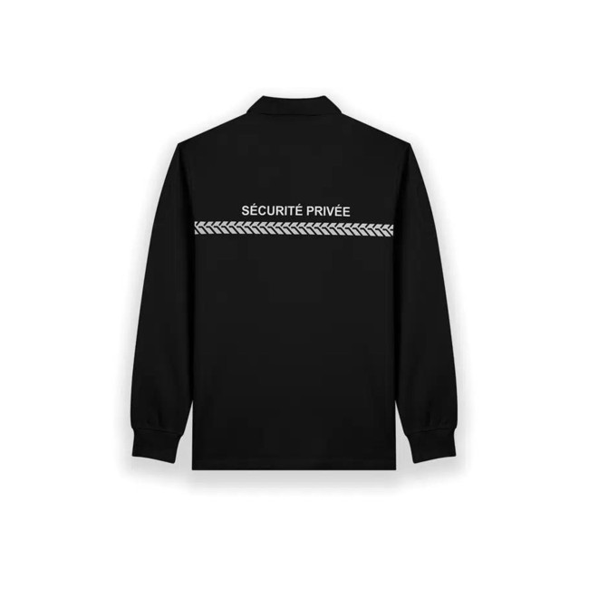 Polo manches longues Sécurité Privée Noir - Safetek by GK