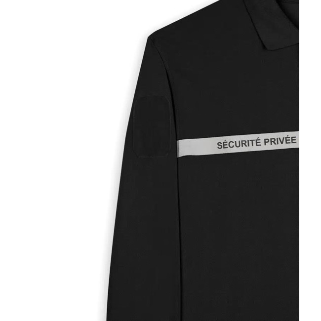 Polo manches longues Sécurité Privée Noir - Safetek by GK