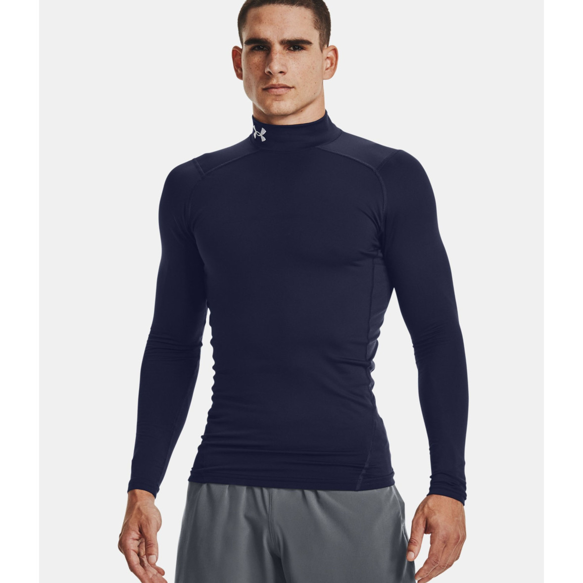 ColdGear® Armour Mock Neck Compression Baselayer for Men Navy