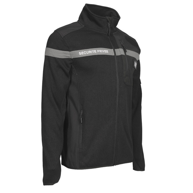 Zwart privébeveiliging vest met grijze DIAMANT band - Nine Worth by North Ways