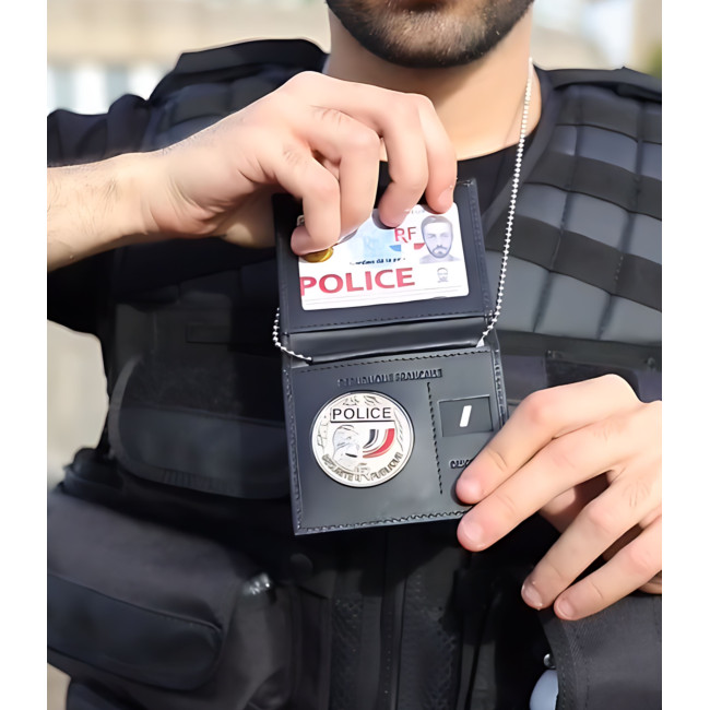 Porte carte mini 2 volets avec emplacement grade et médaille - GK