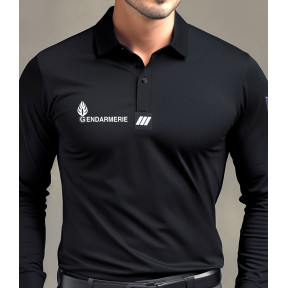 Polo GD czarne długie rękawy Cooldry - Patrol Equipement