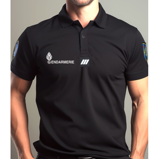 Polo Gendarmerie Departementale Cooldry + Velcros Noir -Patrol Equipement
