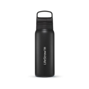 Butelka filtrująca ze stali nierdzewnej 650mL seria Go - Czarna - LifeStraw