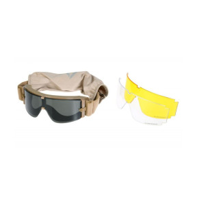 Bril met 3 gekleurde glazen 800 - Tan - Delta Tactics