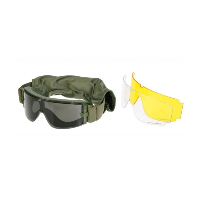 Lunettes avec 3 verres 800 colorés - Vert OD - Delta Tactics