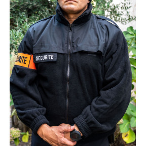 Schwarze Fleecejacke SICHERHEIT