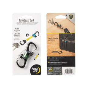 SlideLock® 360° Magnetic Locking Dual Carabiner - Olive - nite ize