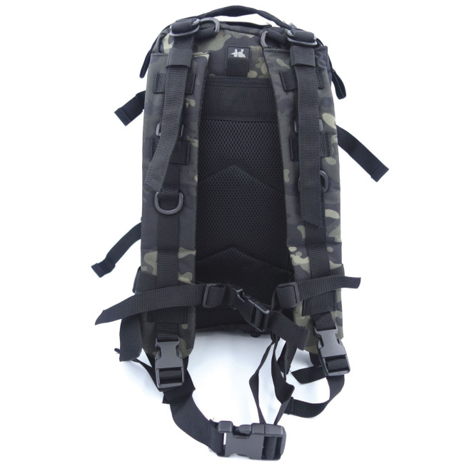 Sac à dos ASSAULT Pack Système MOLLE Découpe Laser 27L Camo Noir -Patrol Equipement