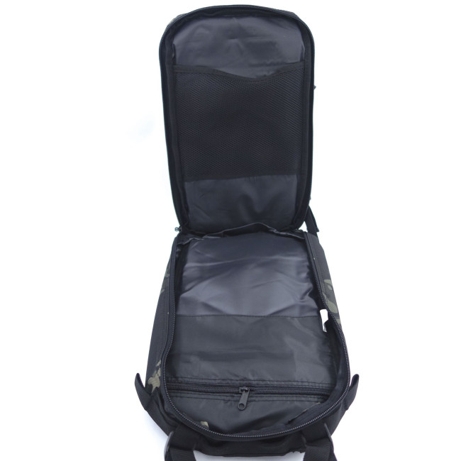 Sac à dos ASSAULT Pack Système MOLLE Découpe Laser 27L Camo Noir -Patrol Equipement