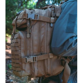Sac à dos Assault Pack Système MOLLE Découpe Laser 27L Coyote -Patrol Equipement