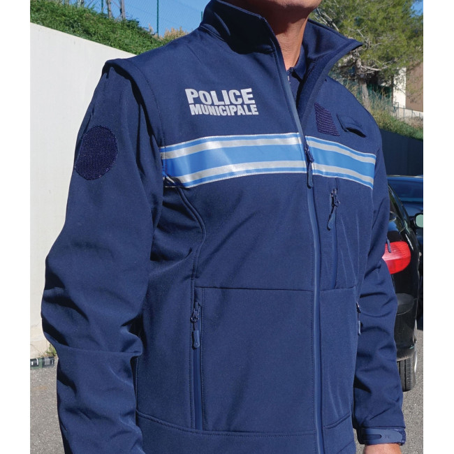 Softshell-Jacke Gemeindepolizei 2-in-1 mit abnehmbaren Ärmeln - Patrol Equipment