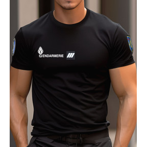 T-shirt Cooldry avec velcro Gendarmerie - Noir - Patrol Equipement