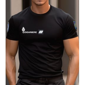 T-shirt Cooldry avec velcro Gendarmerie - Noir - Patrol Equipement