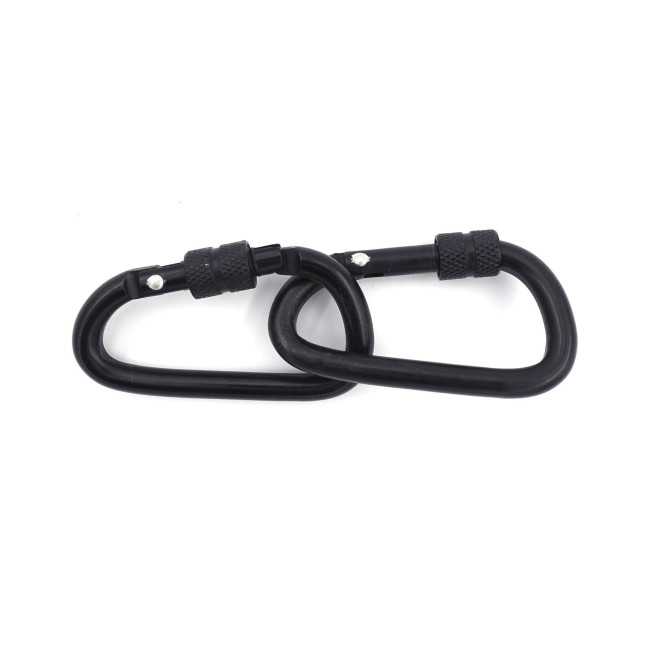 2 schwarze Aluminiumkarabiner 6 cm - Patrol Equipement