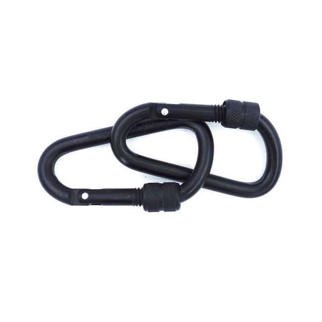 Zestaw 2 karabińczyków aluminiowych 8 cm czarnych - Patrol Equipement