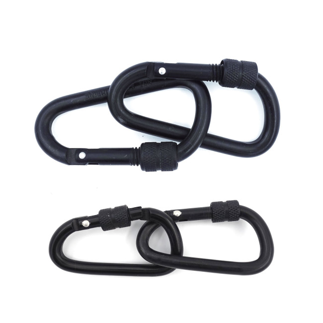 Lot de 2 mousquetons en aluminium 8 cm noir -Patrol Equipement