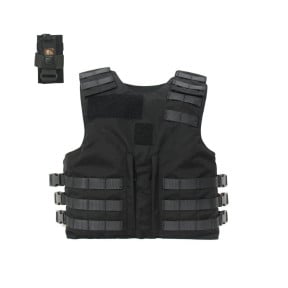 Housse pare-balle de patrouille+porte radio noir xl - Arktis