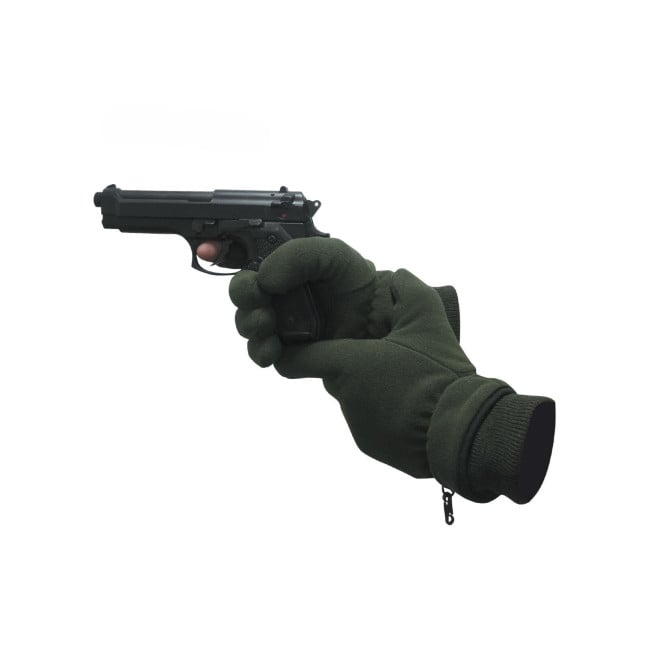 Gants polaire doigt tireur thinsulate vert armée - Patrol Equipement