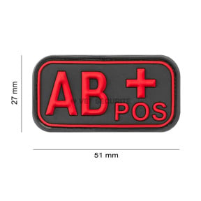 Patch en gomme groupe sanguin AB+ Blackmedic - JTG