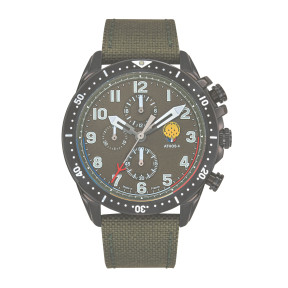 Montre Athos 4 cadran vert bracelet cuir vert - Patrouille de France