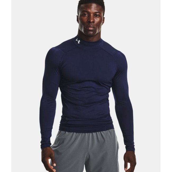 Top met lange mouwen en opstaande kraag HeatGear® Armour voor heren - Marineblauw - Under Armour