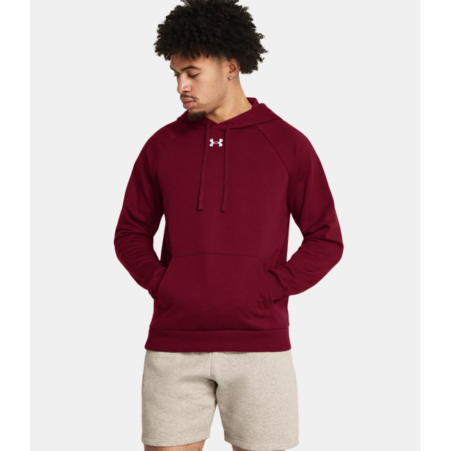 Hoodie polaire homme UA Rival - Rouge Cardinal - Under Armour