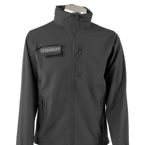 Softshell-Jacke Space Schwarz mit umgekehrten Gendarmerie-Streifen - Force Series