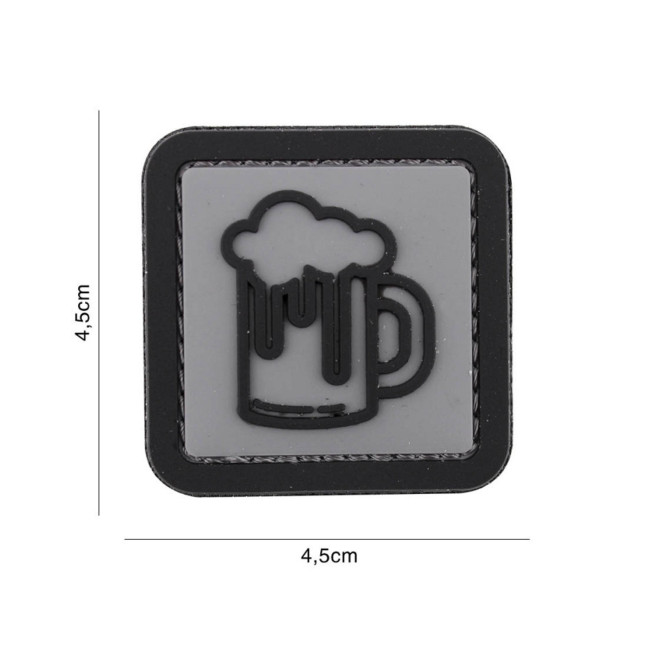 3D PVC Patch Bier grijs - 101 Inc